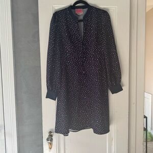 Kate Spade Navy and Pink Heart Pattern Dress, size 8